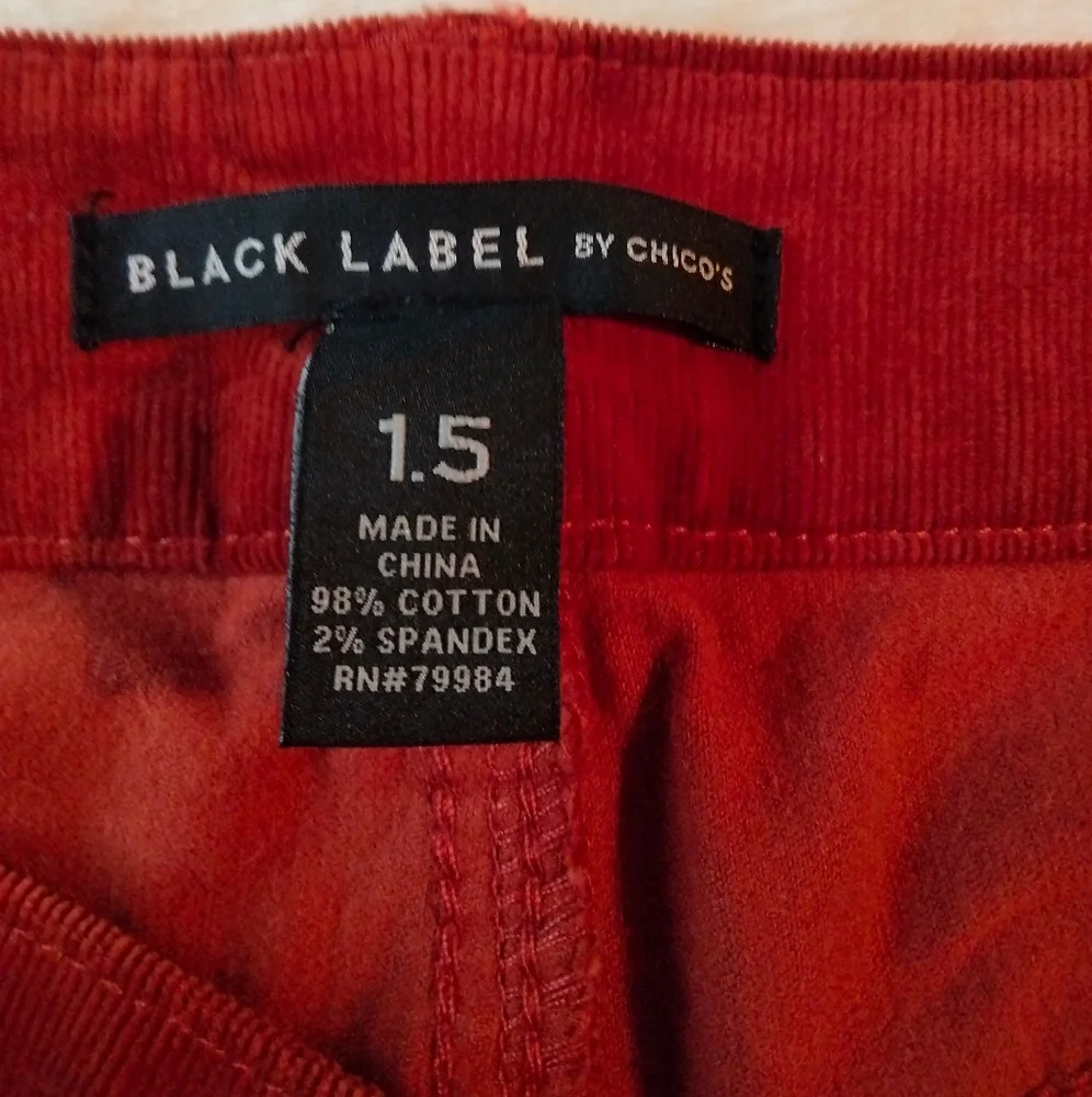 Black Label by Chico's Corduroy Pants - Picture 2 of 6